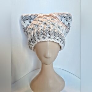 NEW, Cat Ear beanie, crochet, handmade